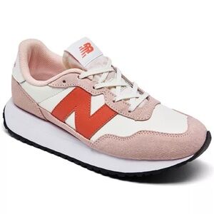 Girls New Balance 237 Bungee Athletic‎ Sneakers Pink Orange White Size Girls 3Y